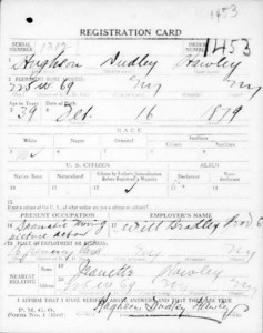 1918 H. Dudley Hawley Registration Card