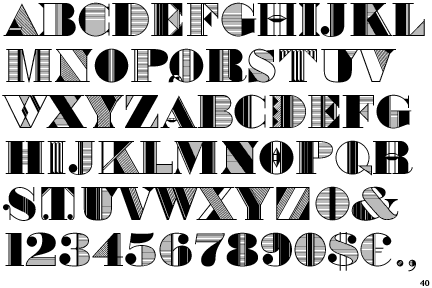 Bradley Ultra Modern Initials typeface font
